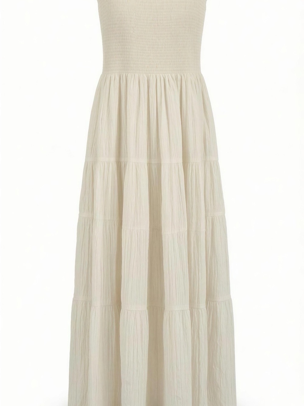 H&M Cream Tiered Maxi Dress
